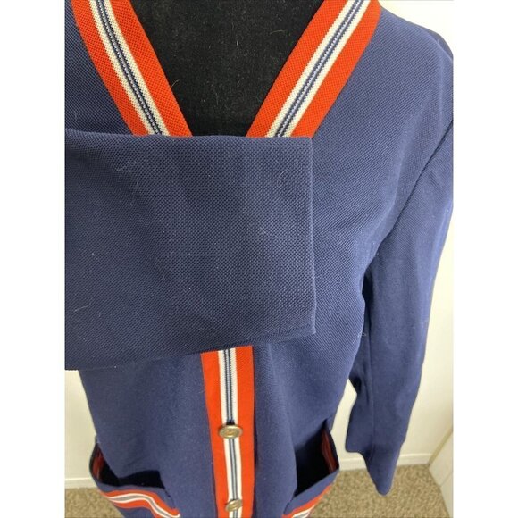 Vintage Butte Knit M/L Long Cardigan Dacron Polyester Gogo A Line Dress Mod 60s - Picture 4 of 6